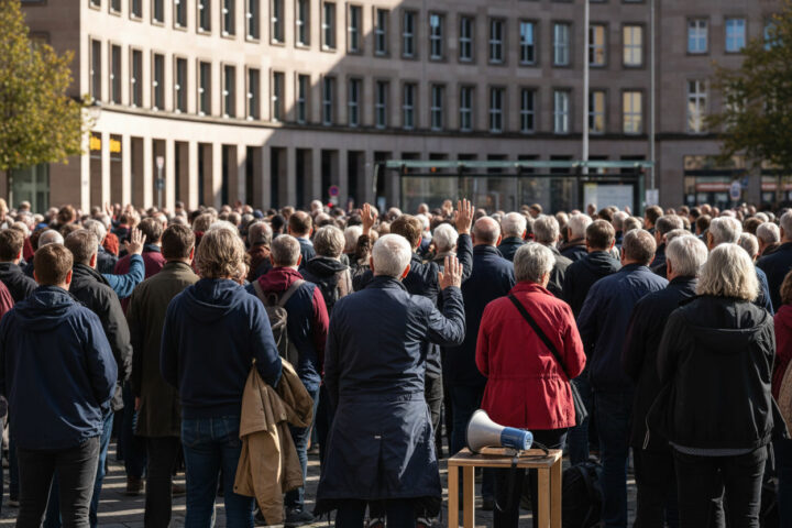Proteste gegen geplante Reformen der sozialen Sicherung in Deutschland
