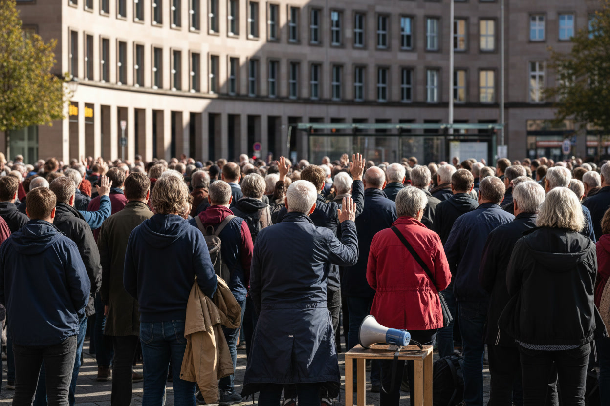Proteste gegen geplante Reformen der sozialen Sicherung in Deutschland