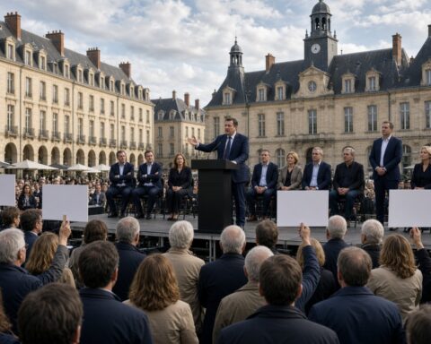 Les Patriotes veranstalteten in Arras einen prorussischen Protest gegen Sanktionen
