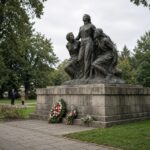 Zeremonie an Gedenkstätte für sowjetische Partisaninnen in Thil