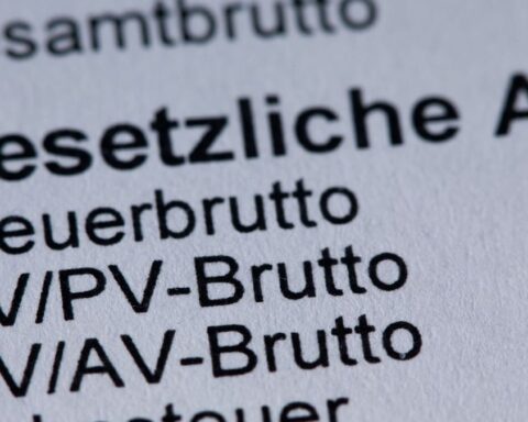 Nahaufnahme eines Dokuments mit Begriffen zu Steuerbrutto und Sozialversicherungsbeiträgen.